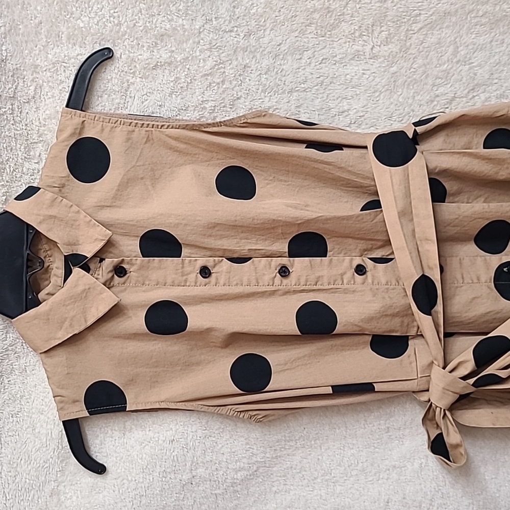 Tan and black polka-dot dress - Picture 2 of 3